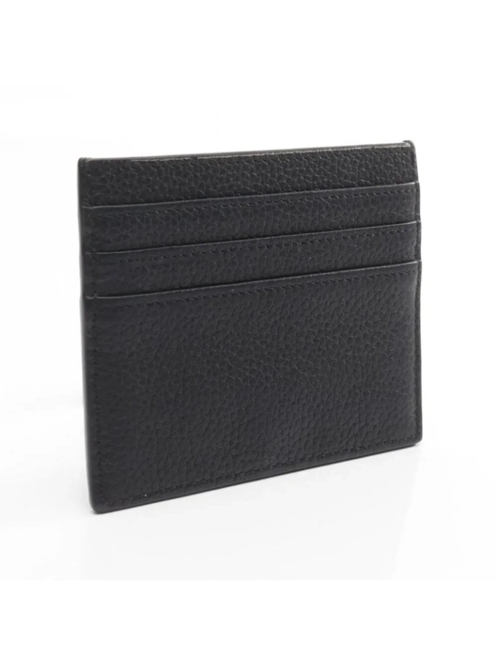 Dior Card Case CD Icon Holder Black Leather CD Lcon
